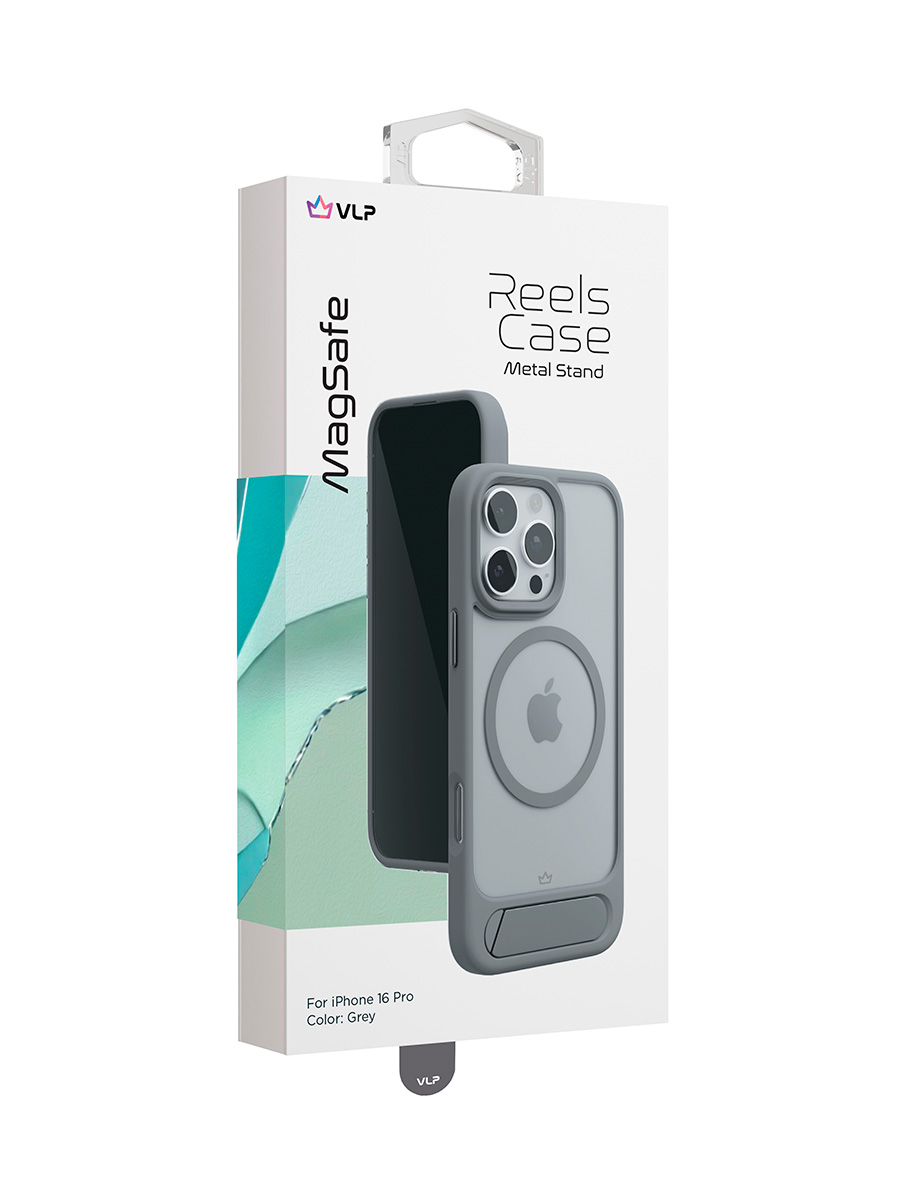 Чехол для iPhone 16 Pro VLP Stand Case c MagSafe, серый, картинка 5