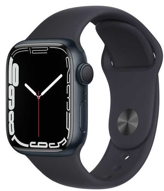 Часы Apple Watch Series 7 GPS 41mm Midnight Aluminum Case with Black Sport Band (MKMX3RU/A), картинка 1