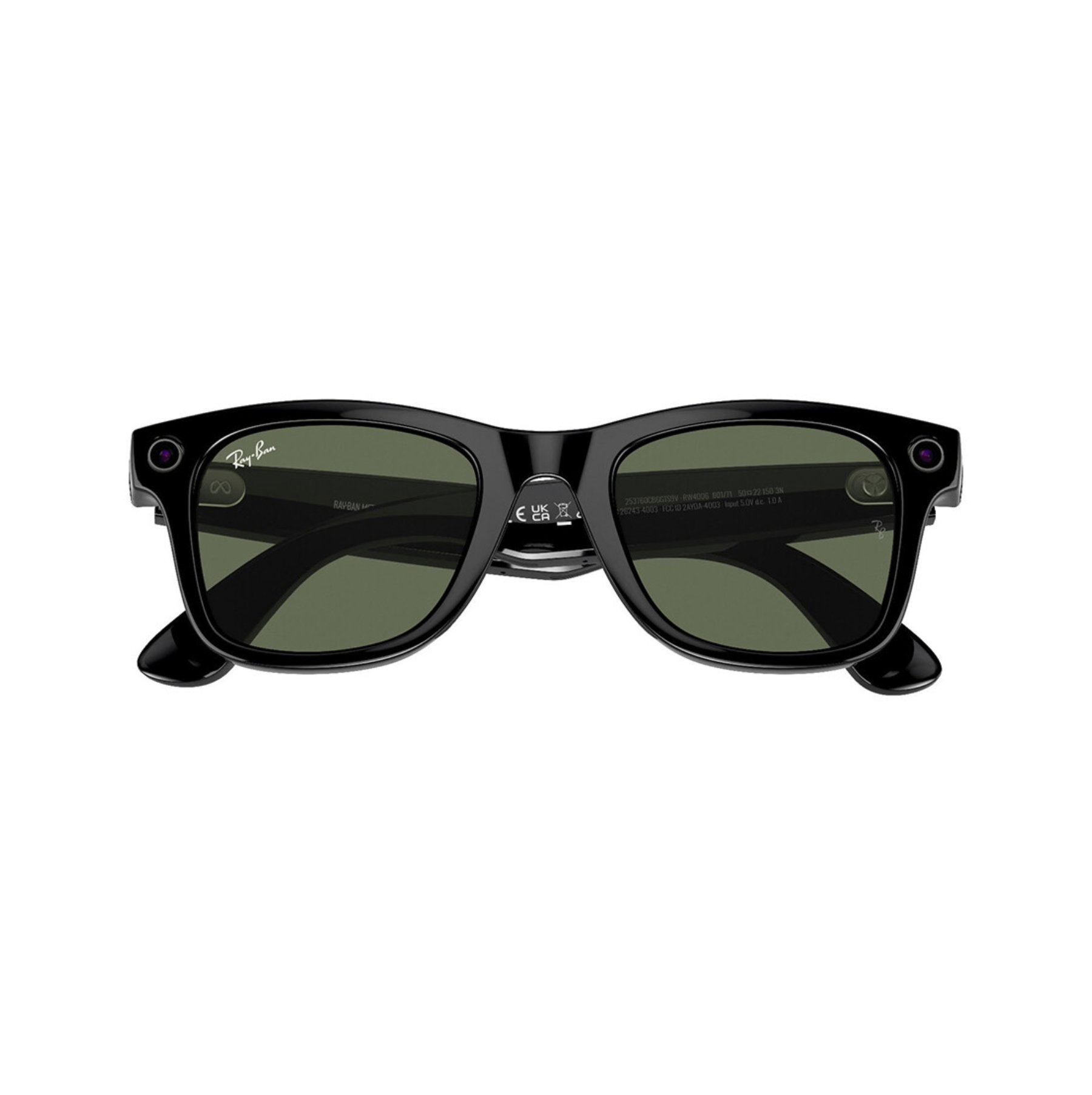 Умные очки RayBan Meta Wayfarer RW4008 Shiny Black/Green (155 - 53 Size), картинка 1
