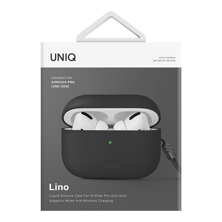 Чехол для AirPods Pro 2 UNIQ Lino Gray, картинка 4