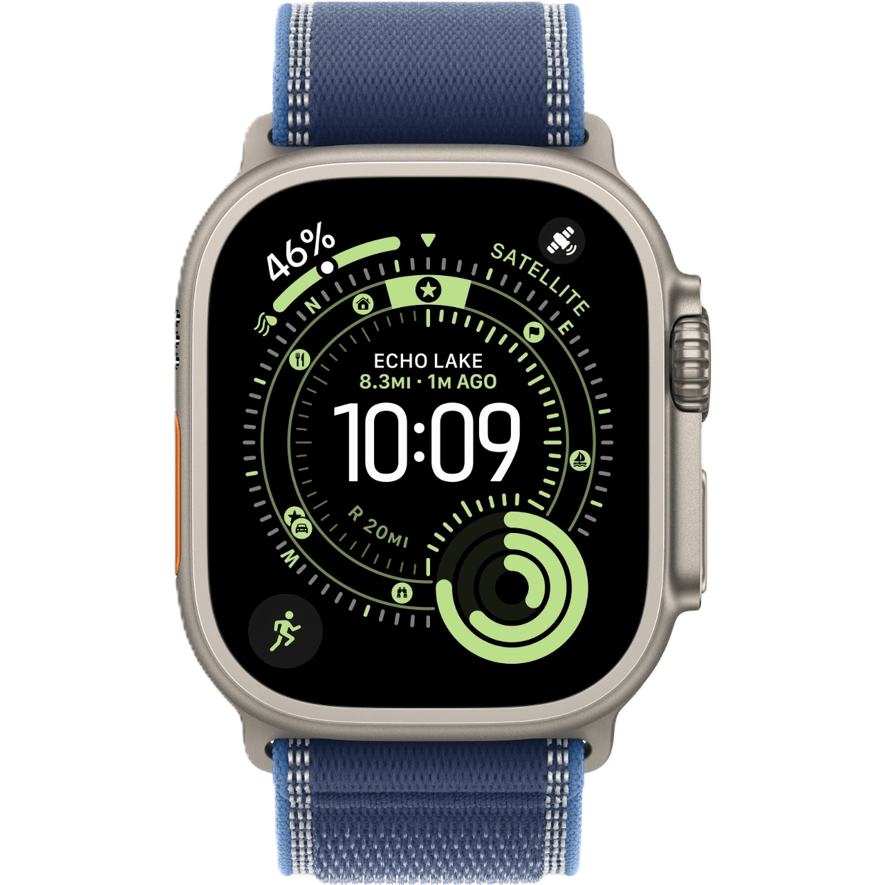 Apple Watch Ultra 3 GPS, 49 мм, натуральный титан, ремешок Trail Loop цвета «Blue/Bright Blue», картинка 2