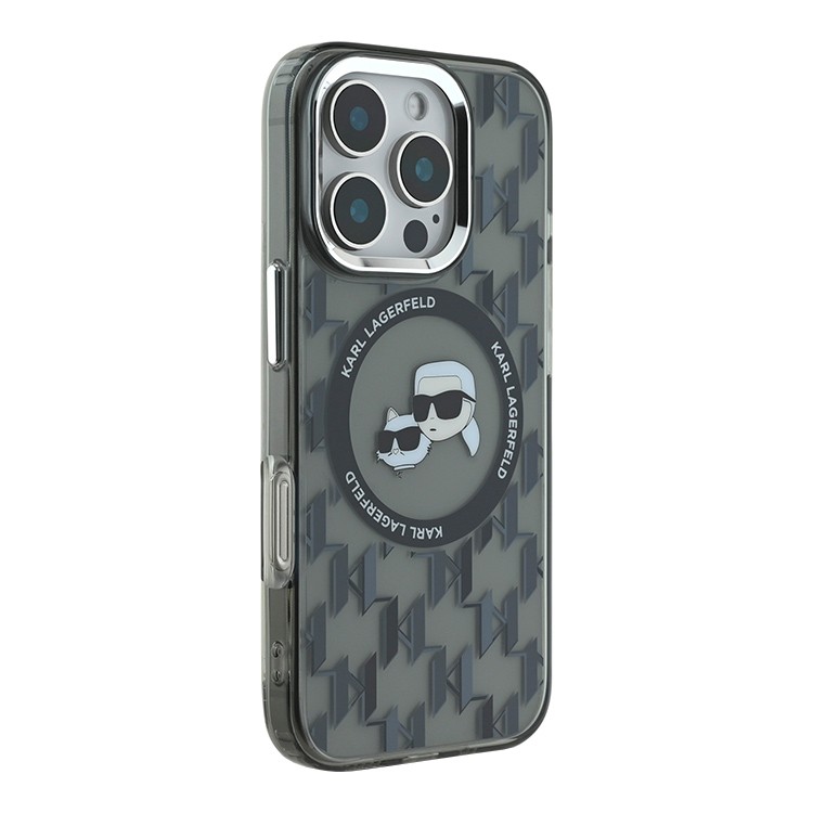Чехол для iPhone 16 Pro Max KARL LAGERFELD PC/TPU NFT Choupette Head Metal camera Hard White MagSafe, картинка 2