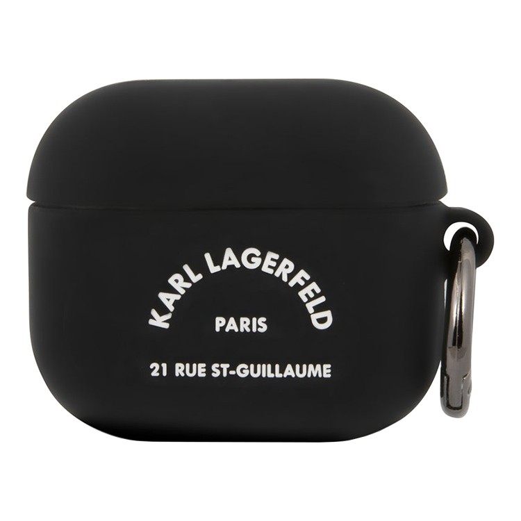 Чехол для AirPods 3 KARL LAGERFELD Silicone case with ring RSG logo Black, картинка 1