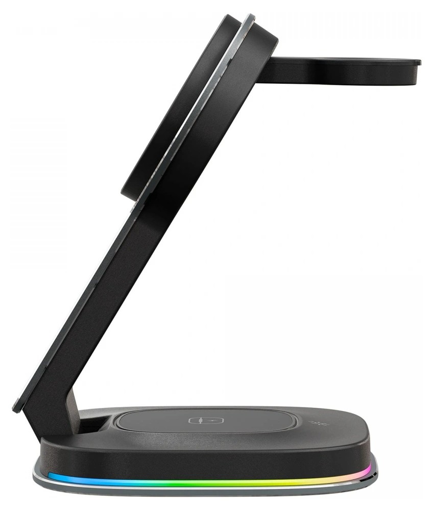 Беспроводное зарядное устройство Breaking 3 in 1 DS10 20W, Графит, картинка 3