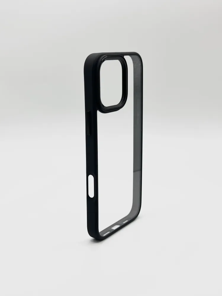 Чехол для iPhone 16 Pro Max J-Case Силиконовый Прозрачный Черный борт, картинка 5