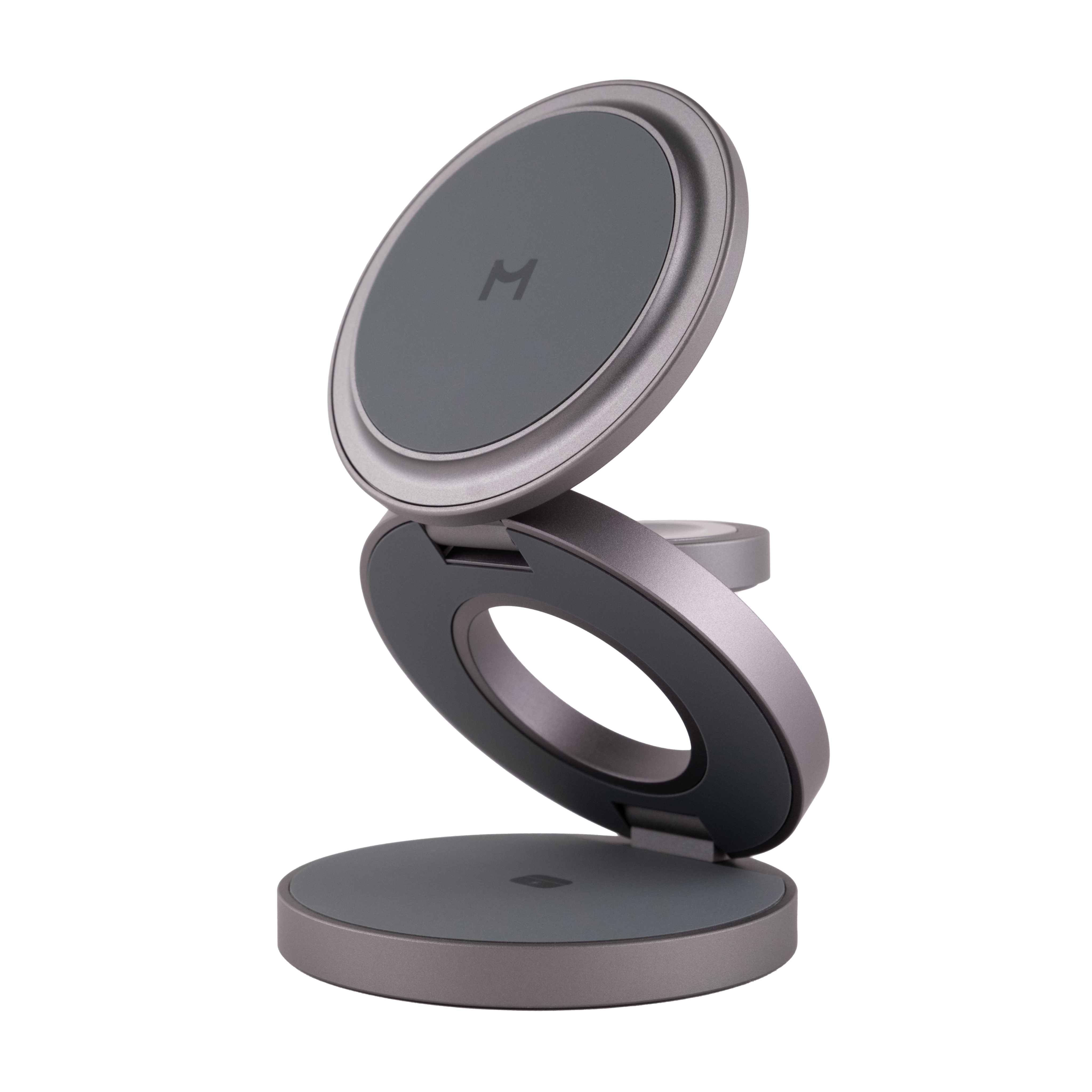 Складное Беспроводное зарядное устройство Magssory 3in1 Disc Pro Qi2 для Apple, Midnight, картинка 1