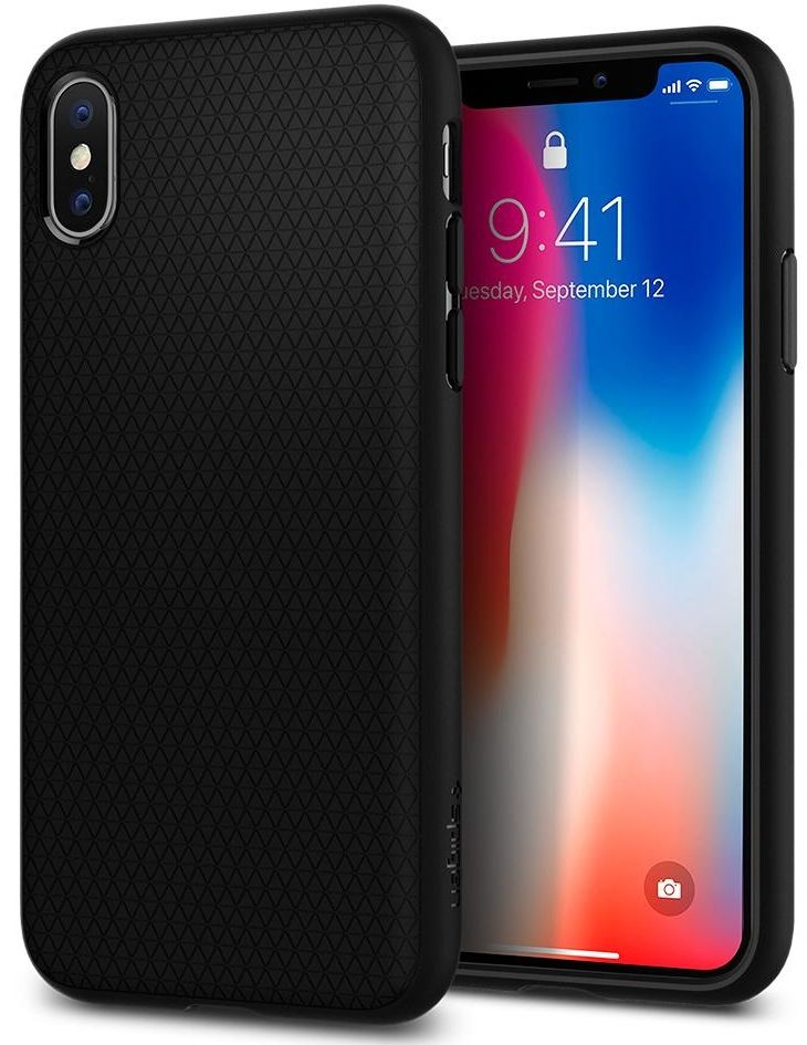 Чехол SGP iPhone X Liquid Air Matte Black, картинка 1