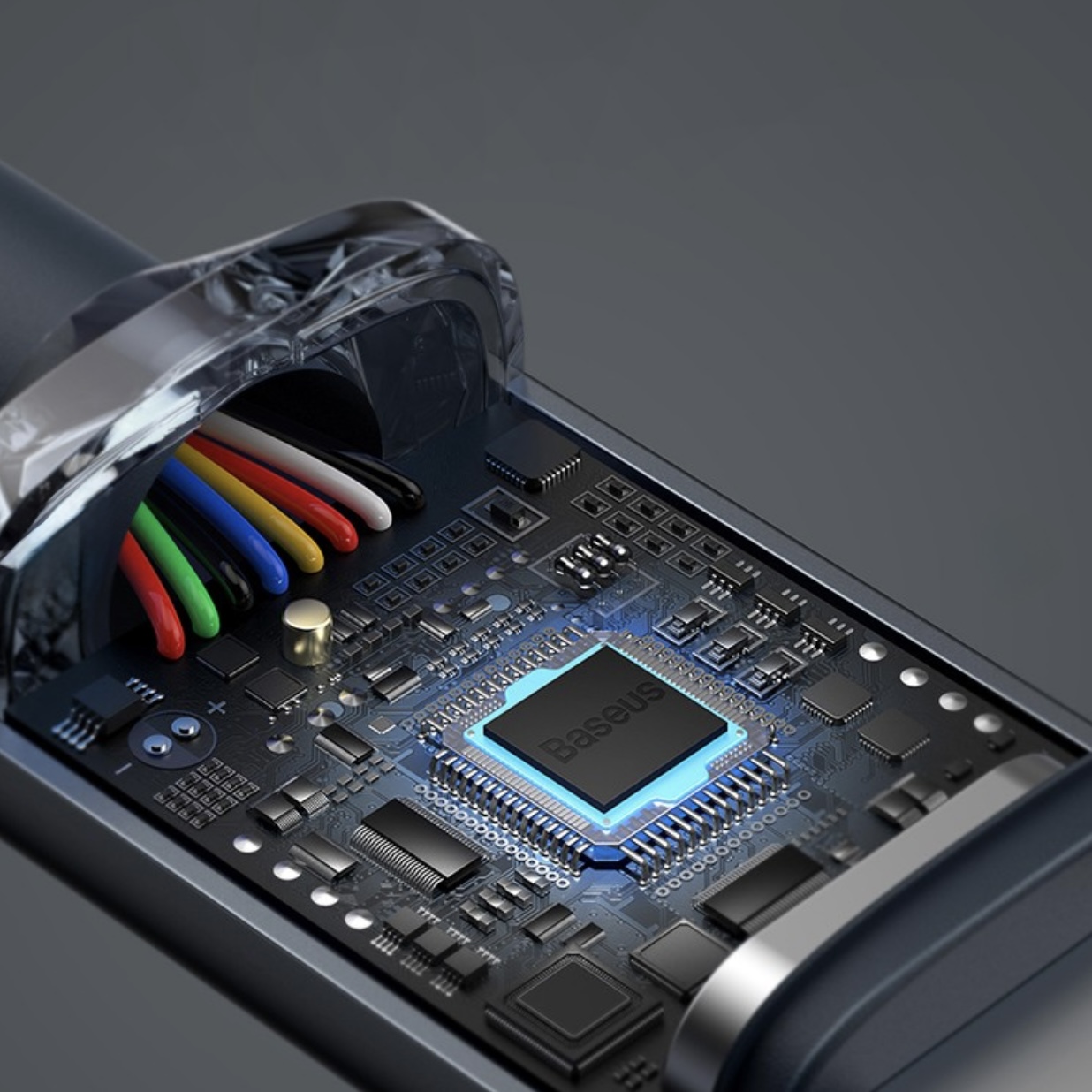 Кабель BASEUS Crystal Shine Series Type-C to Type-C 100W 1.2m CAJY000601 Blue, картинка 4