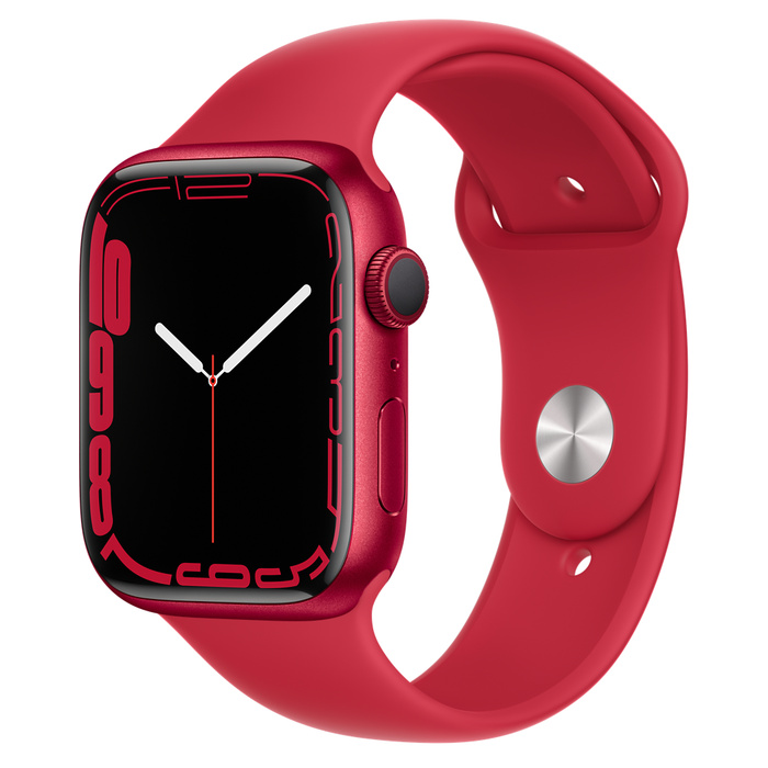 Apple Watch Series 7, 45 мм, цвета Red, спортивный браслет Red
