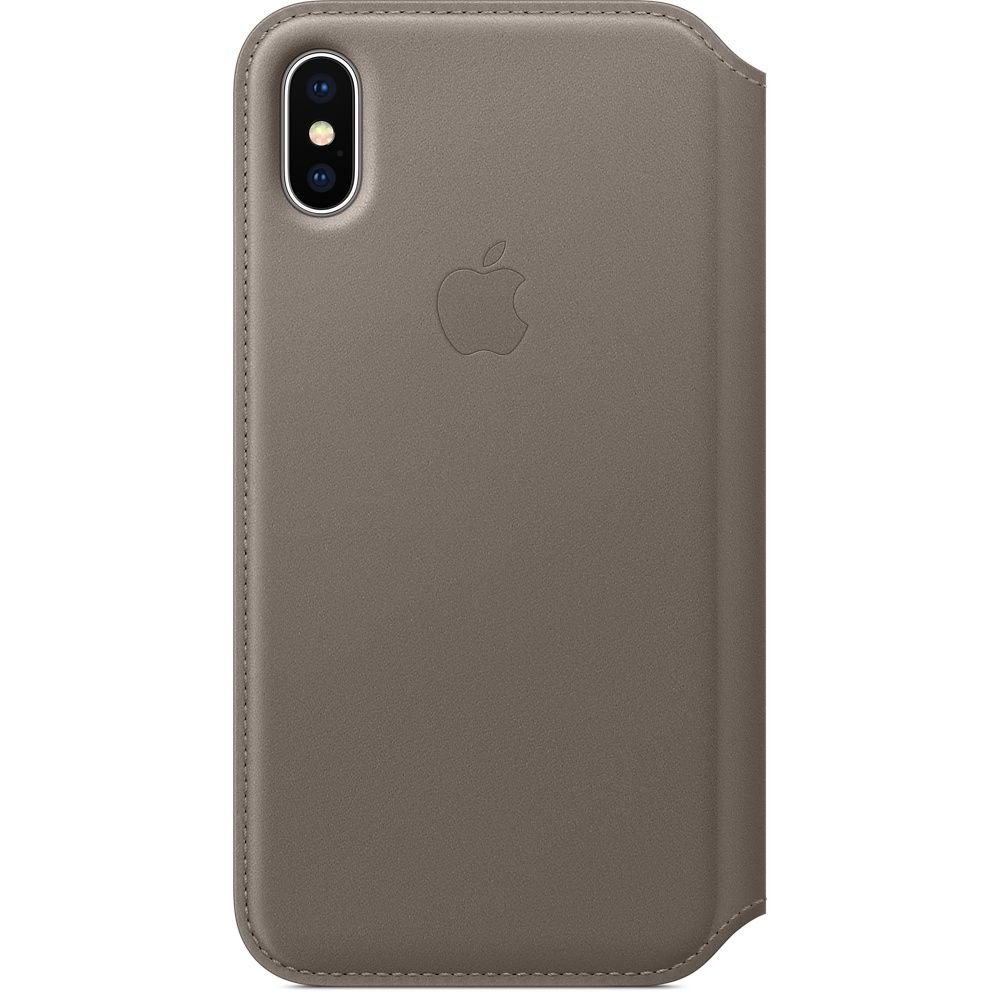 Кожаный чехол Apple iPhone X Leather Folio - Taupe