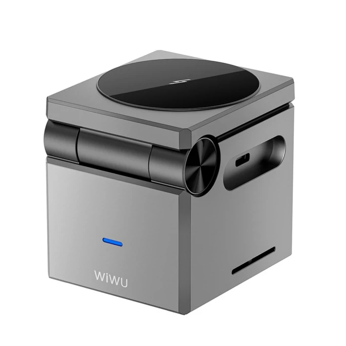 Беспроводное зарядное устройство WiWU 3 in 1 Small Squae Wi-W030 Grey, картинка 2