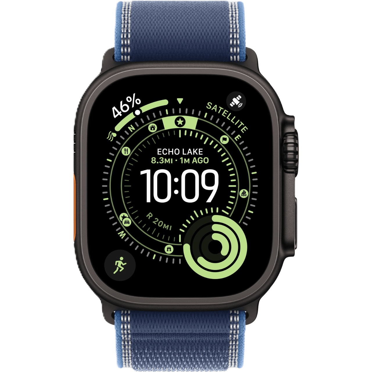 Apple Watch Ultra 3 GPS, 49 мм, черный титан, ремешок Trail Loop цвета «Blue/Bright Blue», картинка 2