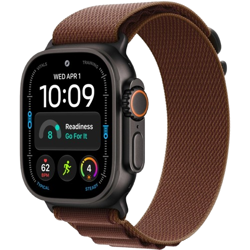 Apple Watch Ultra 4 GPS, 49 мм, черный титан, ремешок Alpine Loop цвета Burgundy