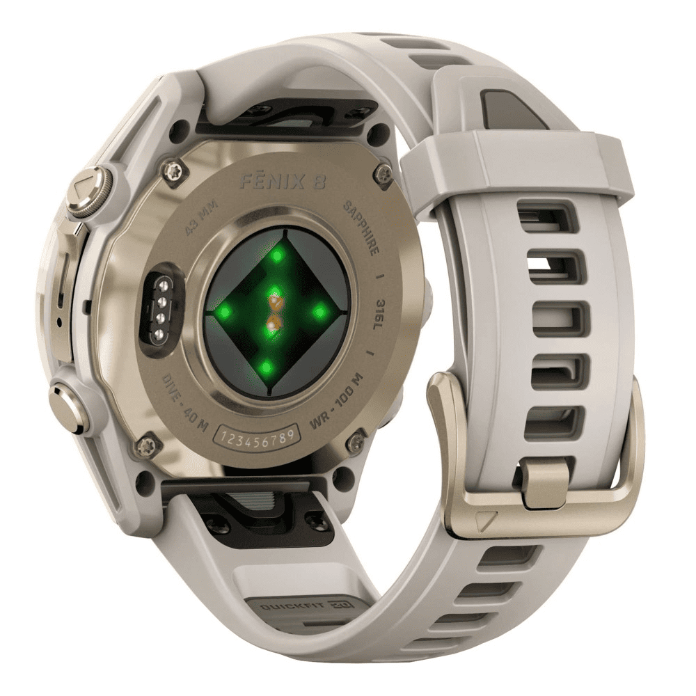 Умные часы Garmin Fenix 8 43mm Amoled Sapphire Soft Gold Fog Gray/Dark Sandstone Silicone Band, картинка 2