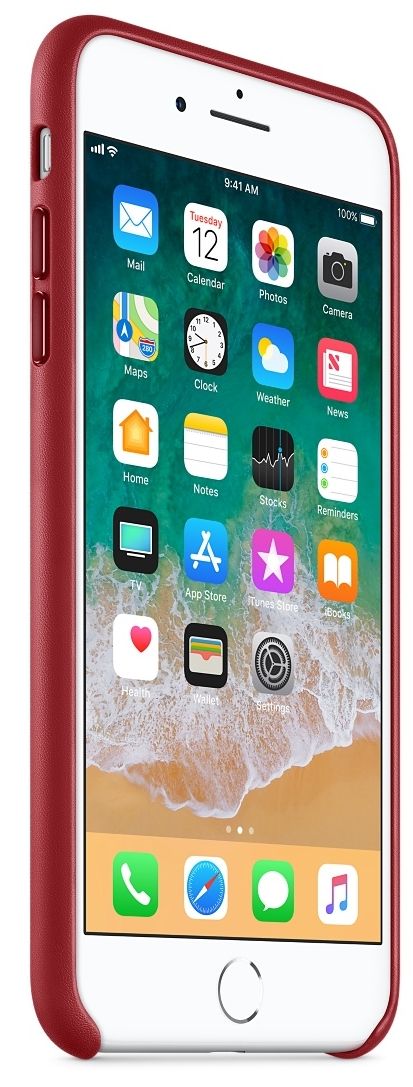 Кожаный чехол Apple iPhone 7/8 Plus Leather Case RED, картинка 3
