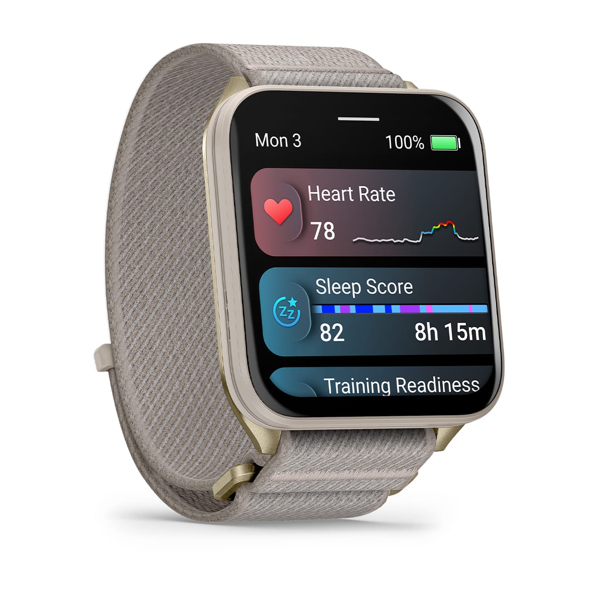 Умные часы Garmin Venu X1 Soft Gold Titanium with French Gray Nylon HK, картинка 3