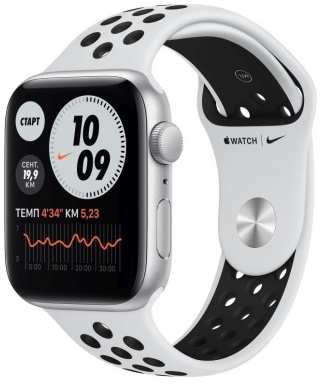Часы Apple Watch Nike SE 44mm Silver Aluminum Case with Pure Platinum/Black Sport Band (MYYH2RU/A)