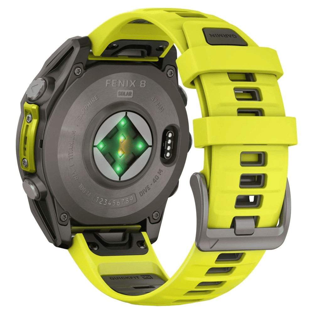 Умные часы Garmin Fenix 8 51mm Solar Sapphire Titanium  Amp Yellow/Graphite Silicone Band, картинка 5