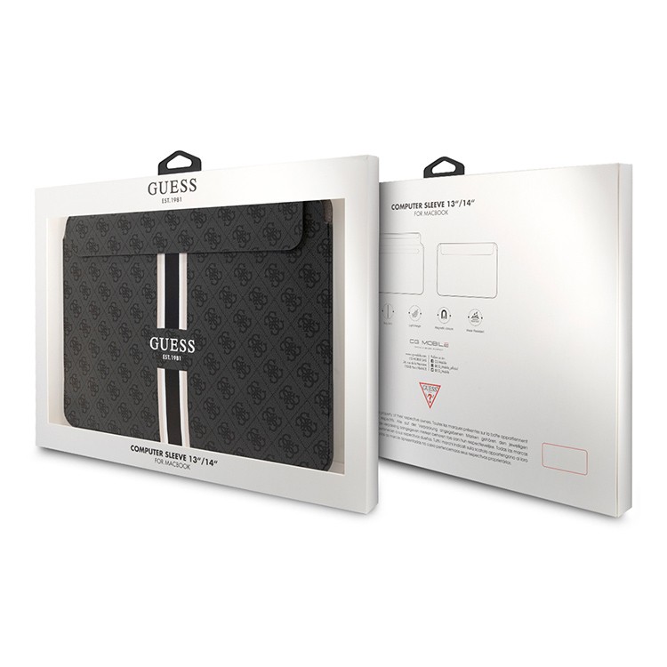 Сумка GUESS для MacBook 13"/14" Sleeve with Zipper pocket Triangle Metal logo Black, картинка 4