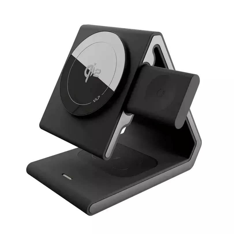 Беспроводное зарядное устройство VLP Delta Power 3 in 1, черное, картинка 1