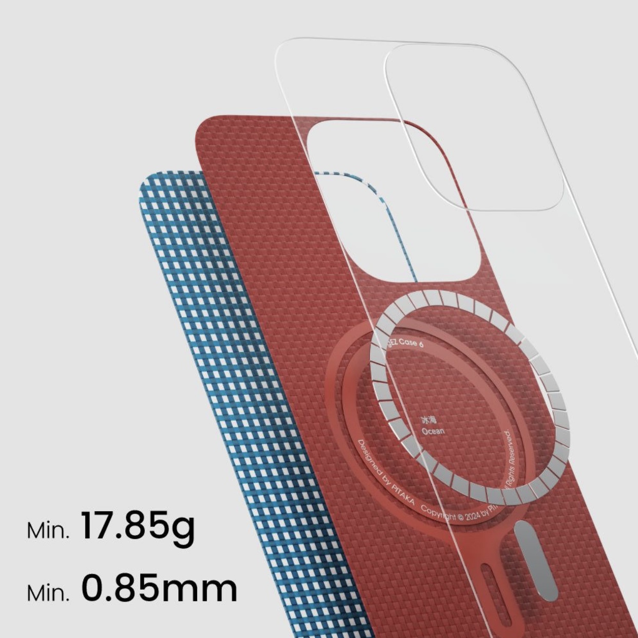 Чехол PITAKKA для iPhone 16 Pro Slim Case Ocean, картинка 4