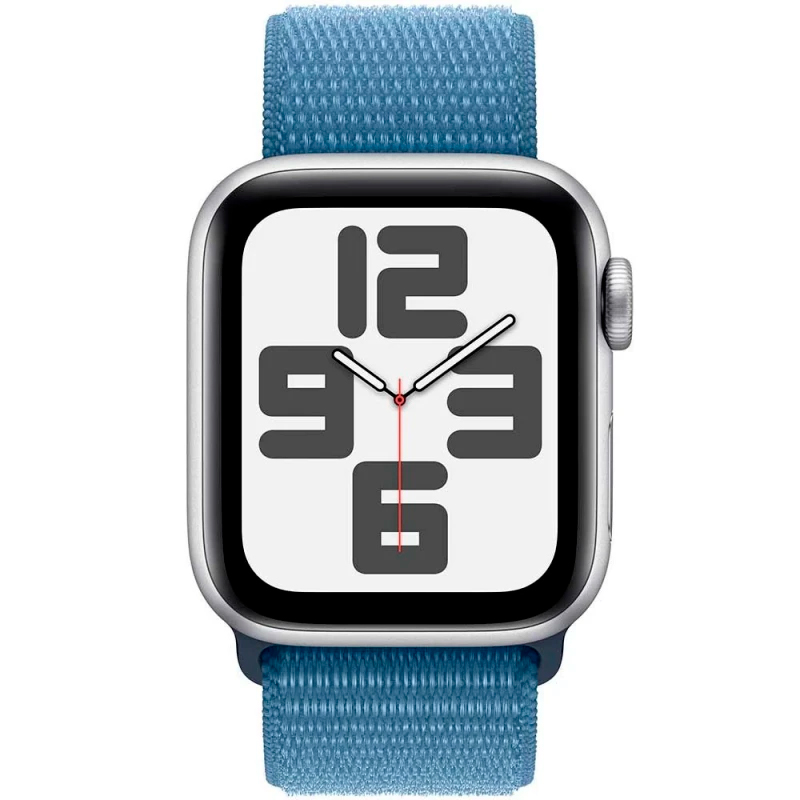 Apple Watch SE 2023, 40 мм, алюминий цвета «Silver», ремешок Loop цвета «Blue», картинка 3