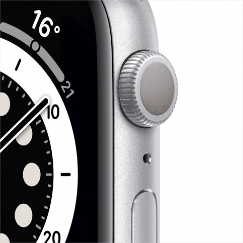 Часы Apple Watch Series 6 GPS 44mm Silver Aluminum Case with White Sport Band (M00D3RU/A), слайд 2