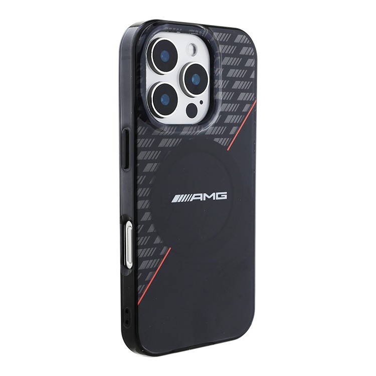 Чехол для iPhone 16 Pro Max AMG Double layer Rhombs Hard Black/Red MagSafe, картинка 2