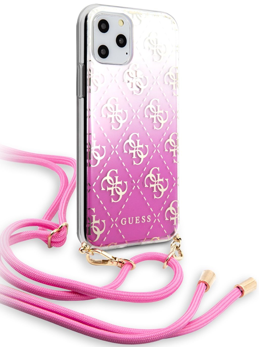 Чехол Guess для iPhone 11 Pro Max 4G Cord collection Hard PC/TPU Gradient Pink
