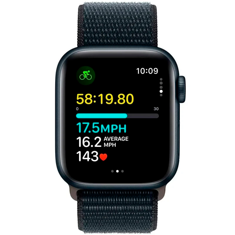 Apple Watch SE 2023, 44 мм, алюминий цвета «Midnight», ремешок Loop цвета «Midnight», картинка 3