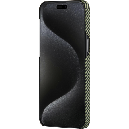 Чехол PITAKKA MagEZ Case 4 600D для iPhone 15 Pro, кевлар, черно-серый, overture, картинка 4