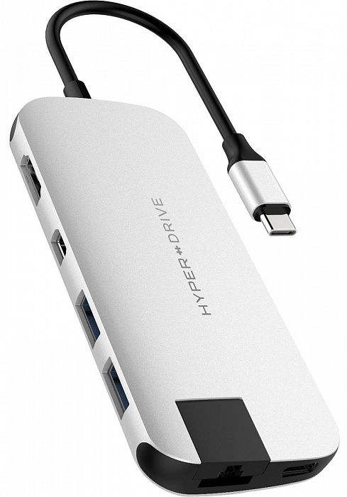 Переходник HyperDrive 4K HDMI 8-in-1 USB-C Hub for MacBook серебристый
