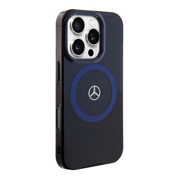 Чехол для iPhone 16 Pro Max MERCEDES Double layer Bicolor Hard Blue/Black MagSafe, картинка 2
