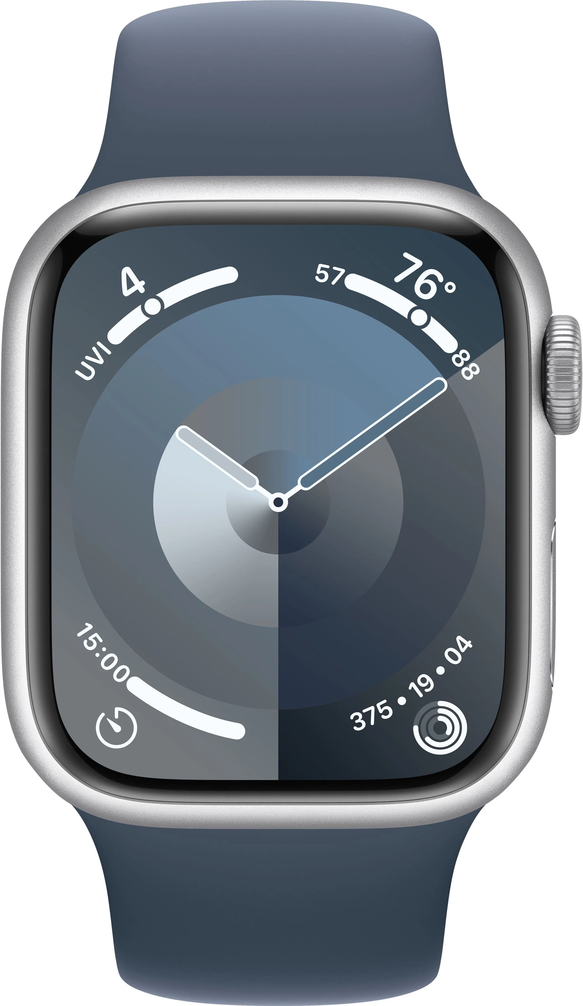 Apple Watch Series 9, 41 мм, алюминий цвета «Silver», ремешок цвета «Blue», картинка 2