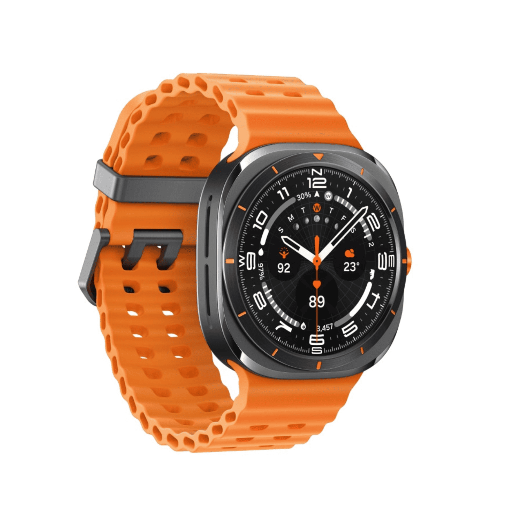 Умные часы Samsung Galaxy Watch Ultra (2025) LTE 47mm Titanium Grey Marine Band Orange, картинка 3