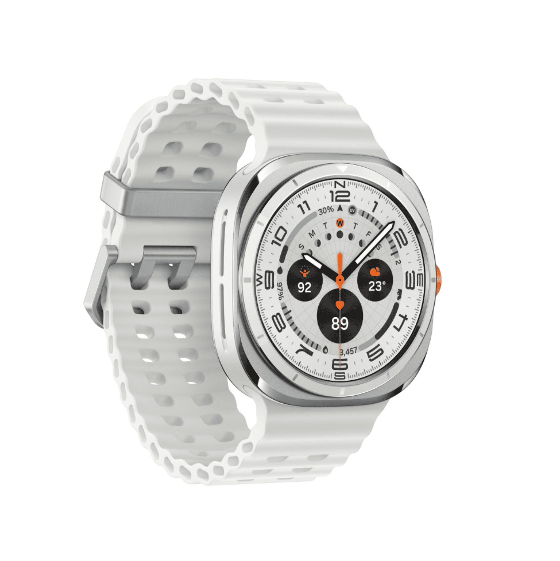 Умные часы Samsung Galaxy Watch Ultra (2025) LTE 47mm Titanium White Marine Band White, картинка 3