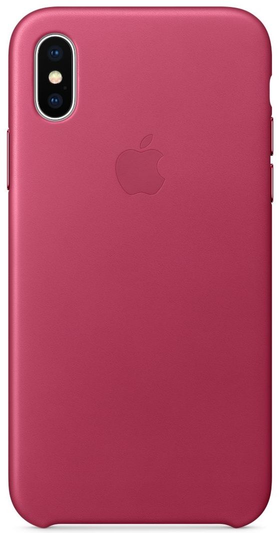 Кожаный чехол Apple iPhone X Leather Case Pink Fuchsia, слайд 1