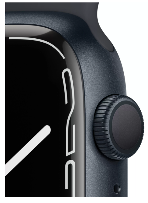Apple Watch Series 7, 45 мм, цвета Midnight, спортивный браслет Midnight, слайд 3