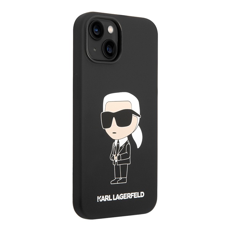 Чехол для iPhone 15 Pro KARL LAGERFELD Liquid Glitter NFT Karl Ikonik Hard Transparent/Black, картинка 2