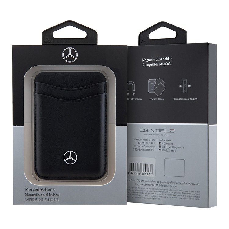 Чехол-бумажник Mercedes Leather Wallet c MagSafe для iPhone, Black, картинка 4