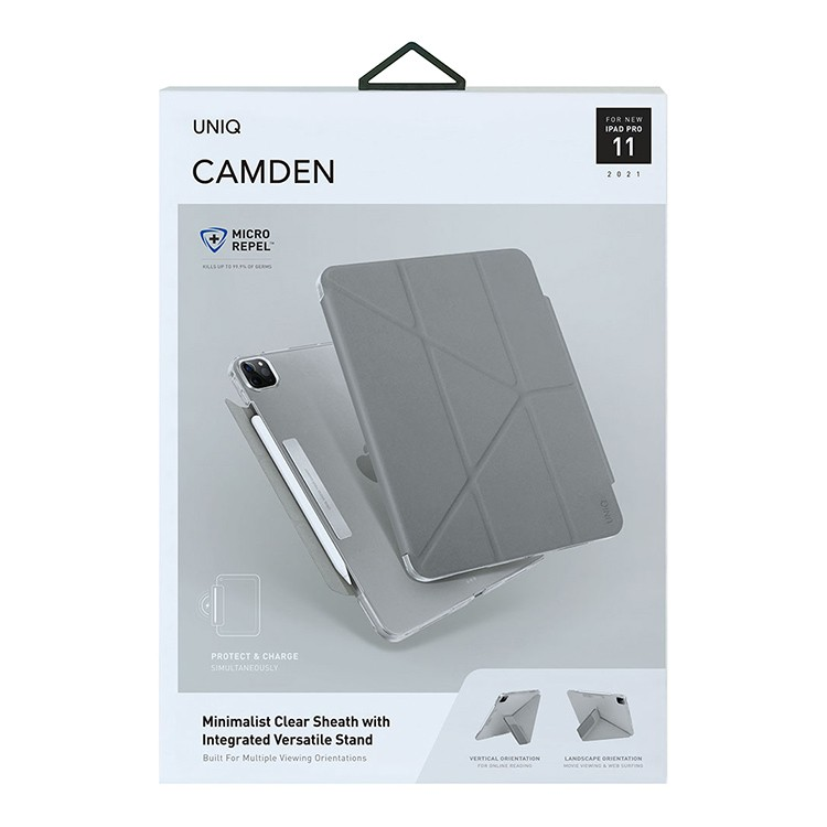 Чехол UNIQ Camden Protect and Charge Apple Pencil для iPad Pro 11 / Air 4 (2018-2022), серый, картинка 4