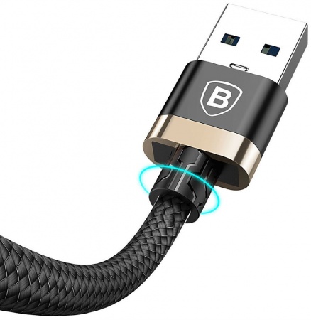 Кабель Baseus Golden Belt USB to Lightning 2A 1.5M Black/Gold, картинка 2