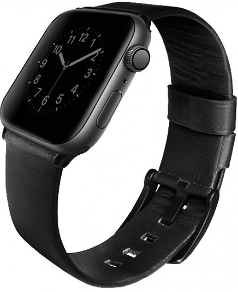 Кожаный ремешок Uniq Mondain Strap Leather для Apple Watch 42/44 мм - Black