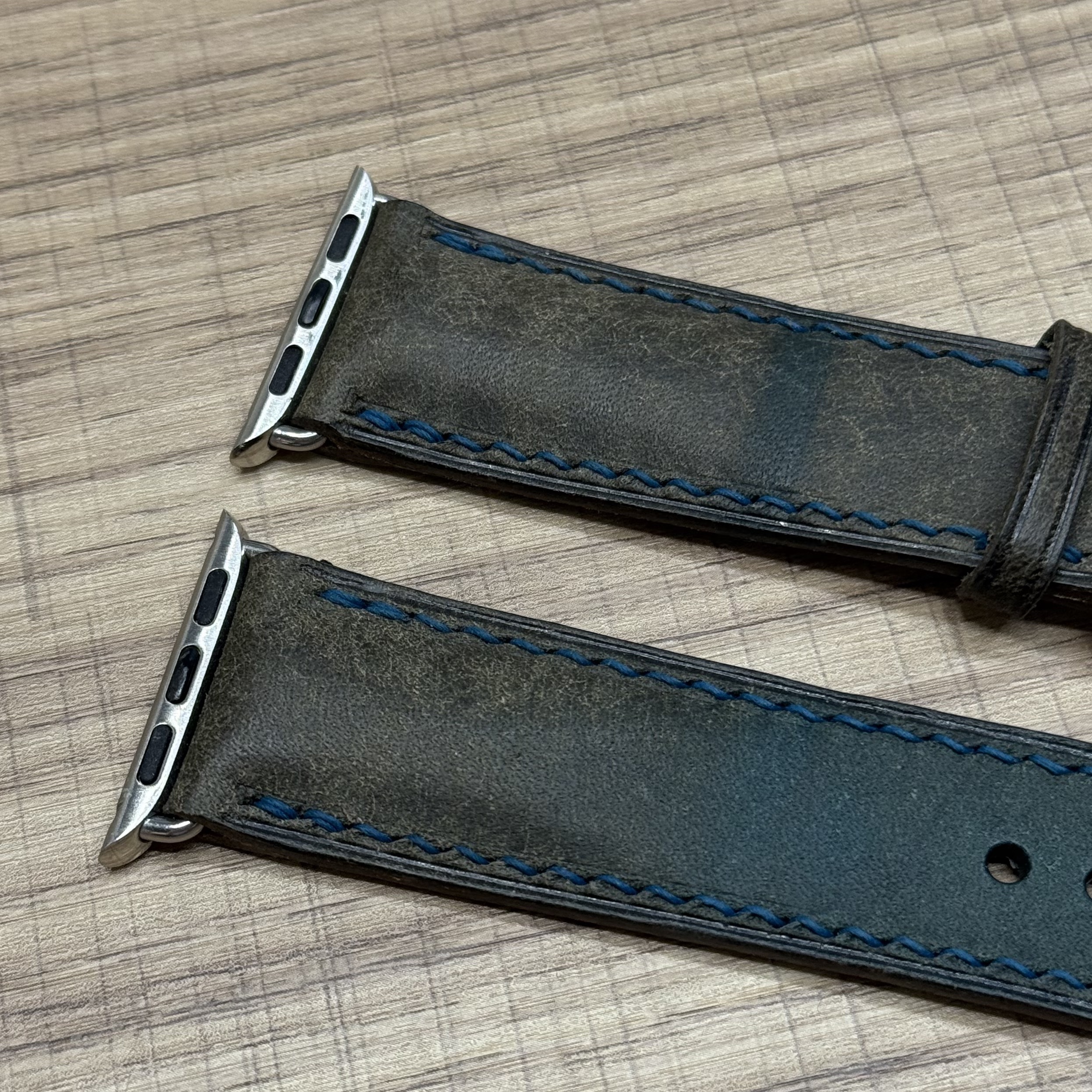 Ремешок для Apple Watch кожаный ручной работы 42/44/45/46/49mm Бирюзовый, картинка 3