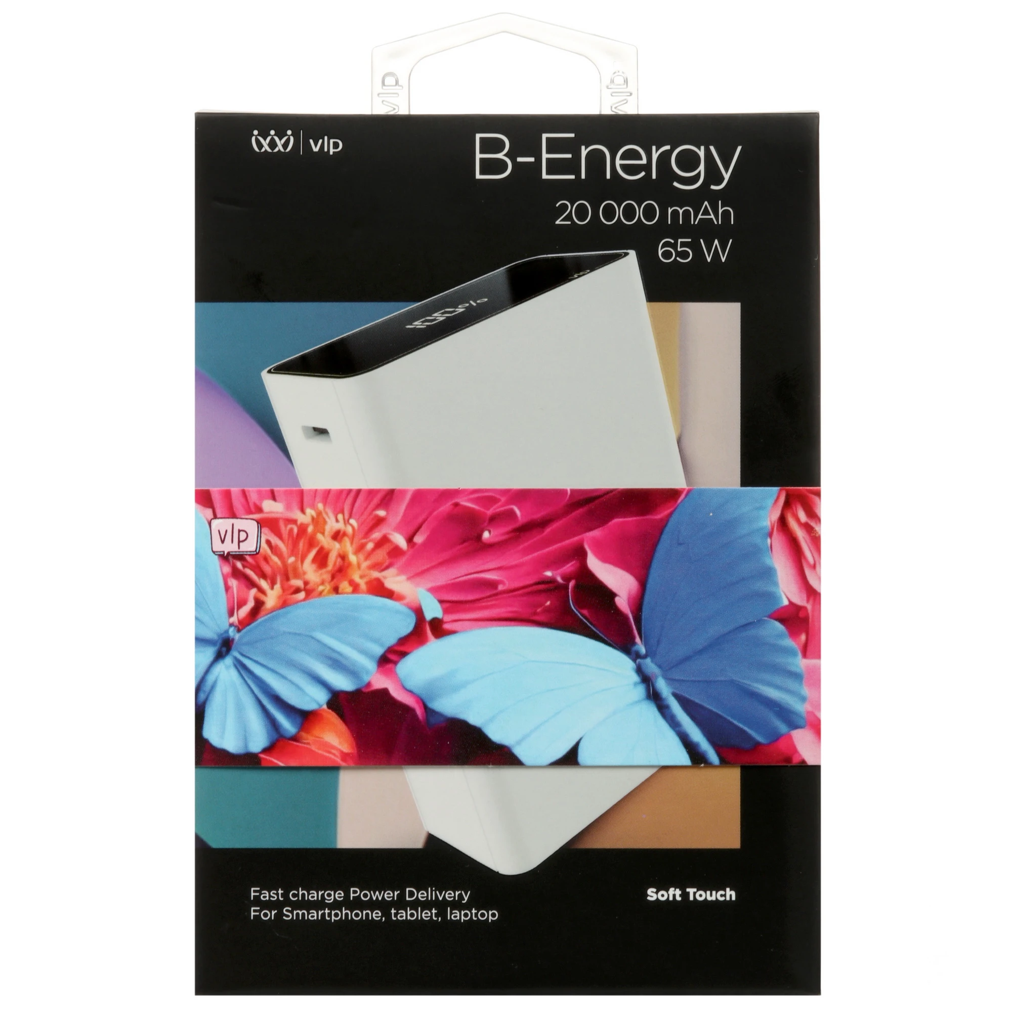 Внешний аккумулятор VLP B-Energy 20000 mAh 65W, USB-C+USB-A, белый , картинка 8
