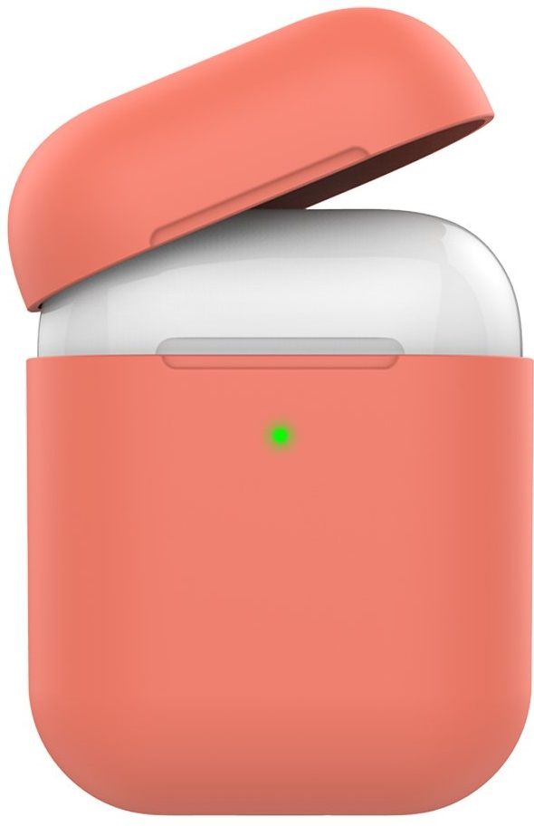 Силиконовый чехол Deppa Ultra Slim для Air Pods 1/2 персиковый, картинка 2