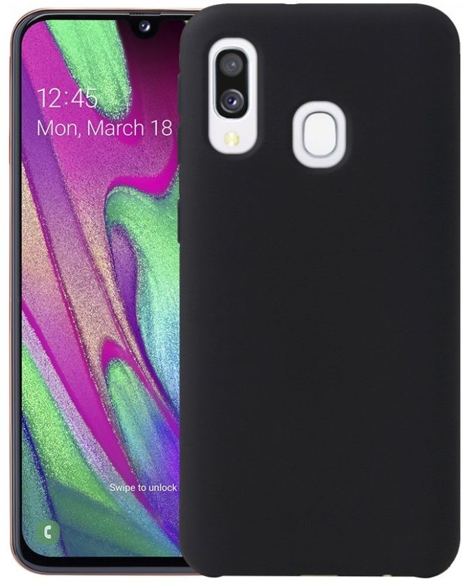 Чехол Samsung Silicone Cover для Samsung Galaxy A40 Black, картинка 1