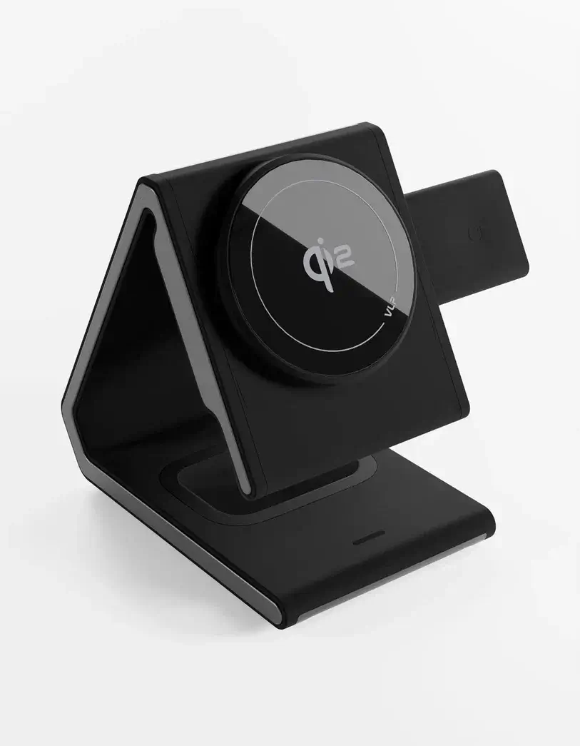 Беспроводное зарядное устройство VLP Delta Power 3 in 1, черное, картинка 3