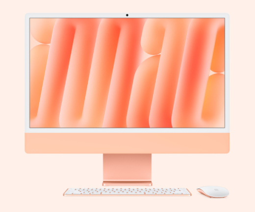Моноблок Apple iMac 24" (2024) Retina 4,5K Orange (M4 8Core CPU, 8Core GPU/16Gb/256SSD), картинка 1
