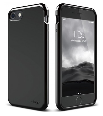 Чехол Elago для iPhone 7/8 Cushion Hard TPU чёрный, картинка 1
